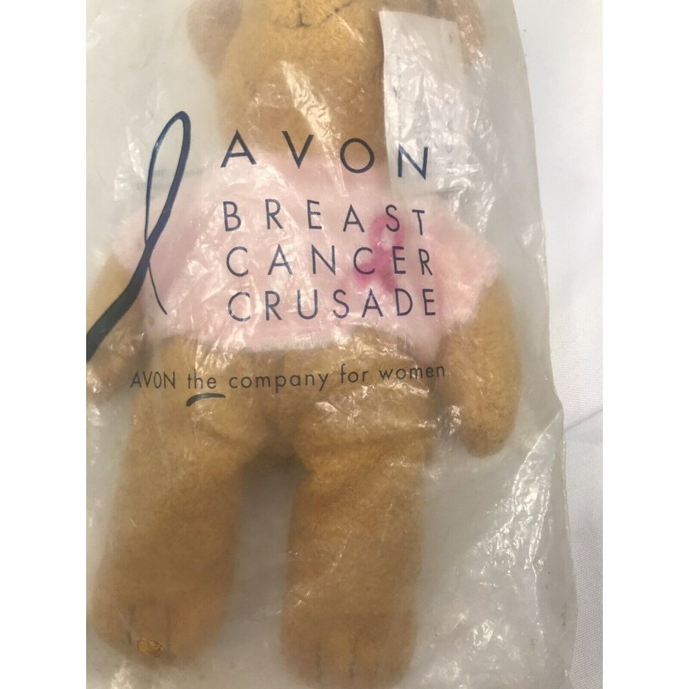 Avon 2001 Pink Ribbon Shirt Breast Cancer Bear Awareness Crusade 7” Beanie - Picture 4 of 11